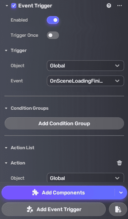 Add event trigger