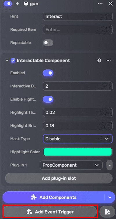Add event trigger