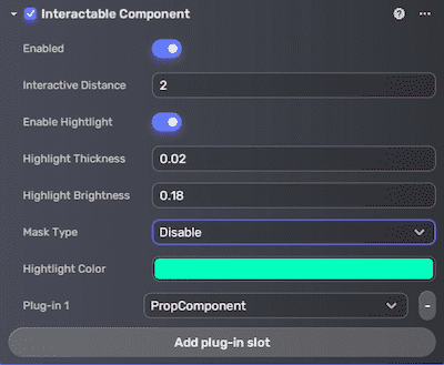 Add interactble