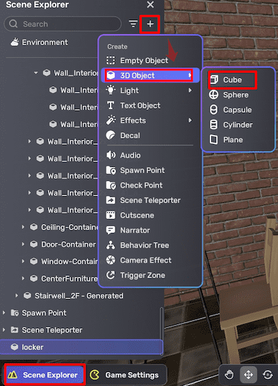 Add 3D cube