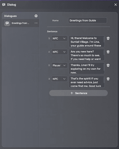 Fill in dialogue