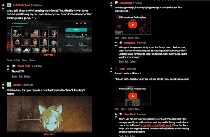 itch comments