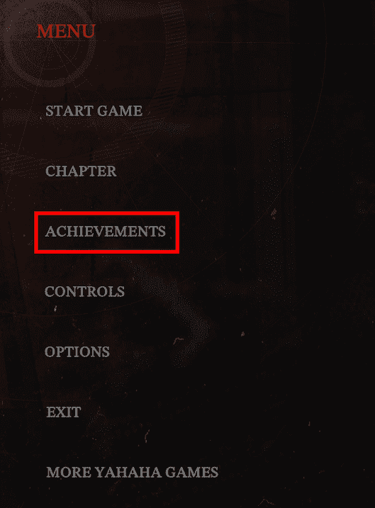 Achievements in Menu