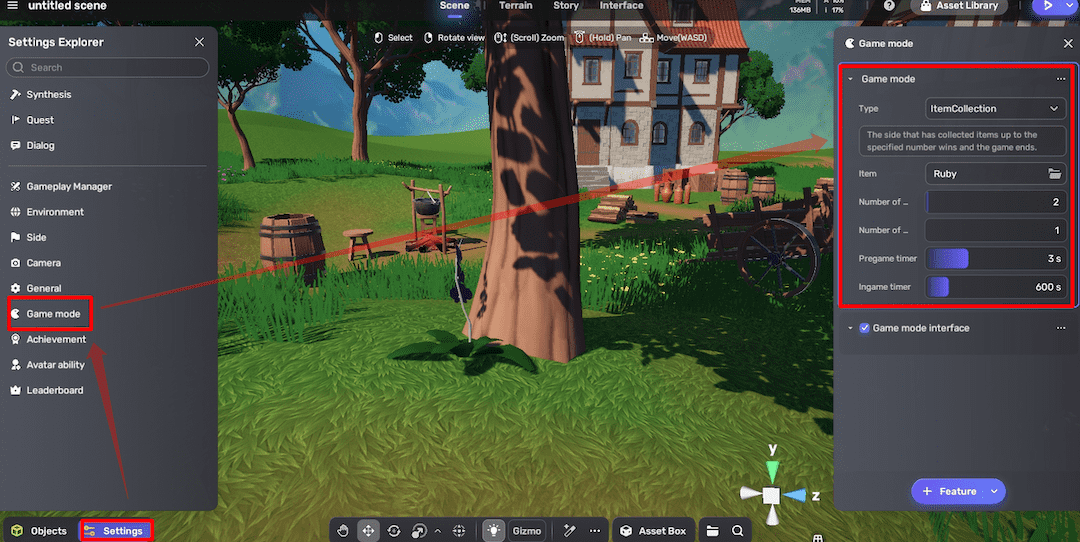 Set game mode