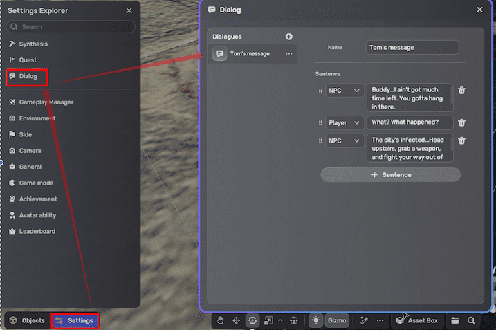 Settings dialog