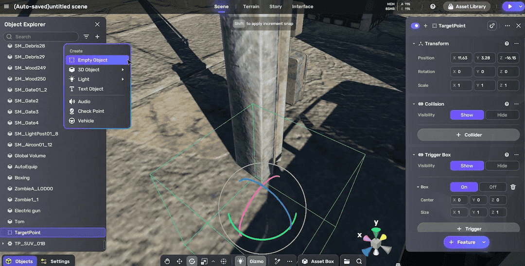 Add target point