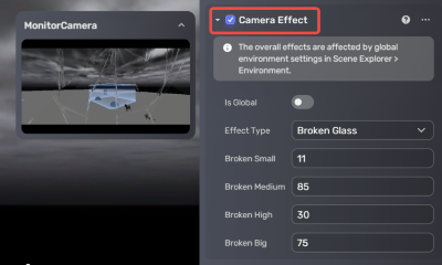 camera effect integrated in monitor