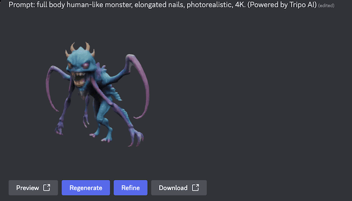 Regenerate 3D model