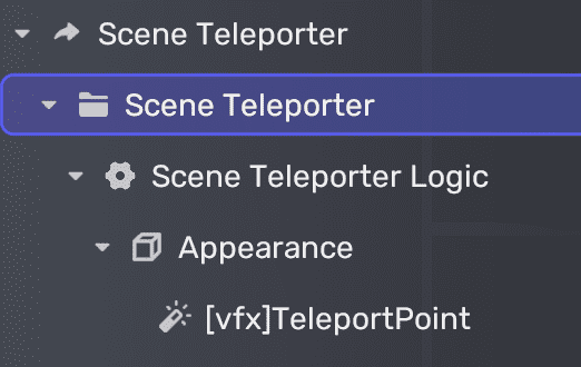 scene teleporter hierarchy