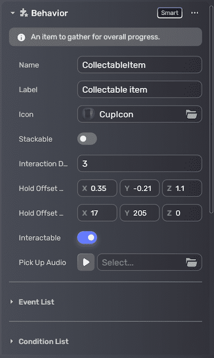 可收集道具行为