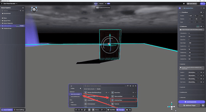 Locate unlocked door