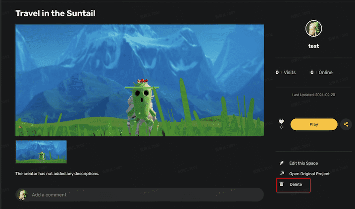 删除已发布项目