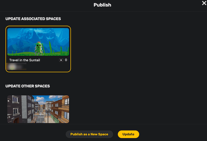 更新关联空间按钮